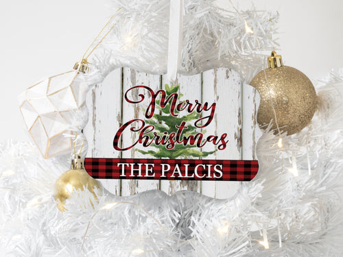 Personalized Merry Christmas Ornament Holiday Decor