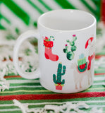 Christmas Llama Succulent  Cactus Dishwasher Safe Coffee Mug