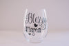Blessed Mama Stemless Wine Glass Mothers Day Gift for Mom, Stepmom