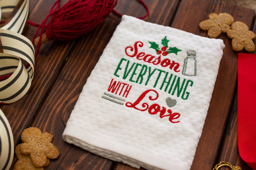 Season Everything with love Personalized Holiday Home Decor Towel
