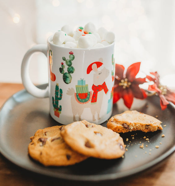 Christmas Llama Succulent  Cactus Dishwasher Safe Coffee Mug