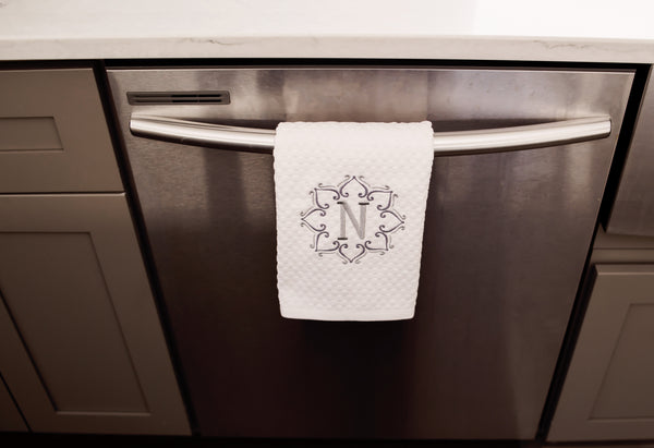 Monogram Personalized Embroidered Kitchen Towel and Decor