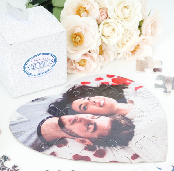 Personalized Heart Photo Puzzle for Valentine and Wedding