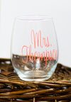 Personalized Mrs Stemless Wine Glass
