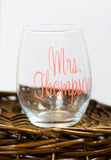 Personalized Mrs Stemless Wine Glass