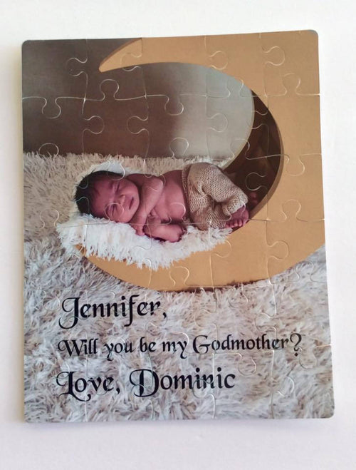 Personalized Will you be my God Mother Puzzle  - God Father Proposal Gift