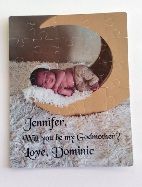 Personalized Will you be my God Mother Puzzle  - God Father Proposal Gift