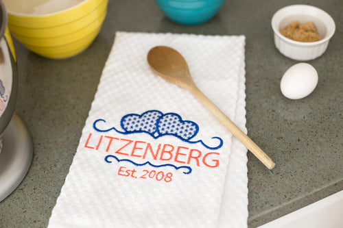 Home Decor Embroidered Kitchen Towel Wedding Gift for Couple