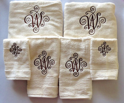 Monogram Bath Towel Set