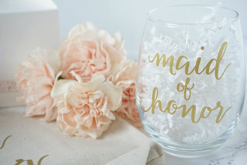 Custom Bridesmaids Wine Glass