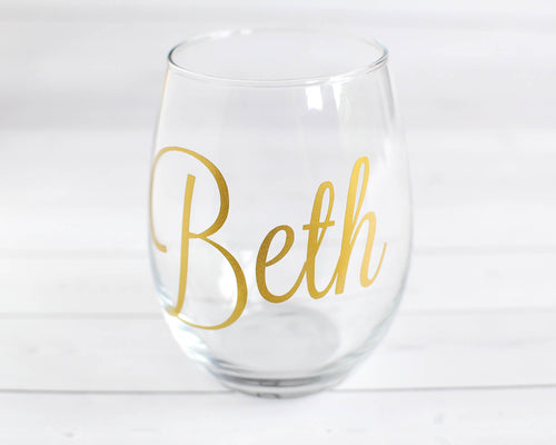 Personalized Stemless Wine Glass