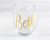 Personalized Stemless Wine Glass