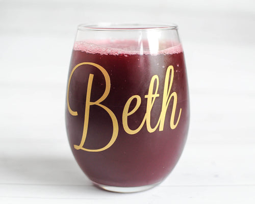 Personalized Stemless Wine Glass