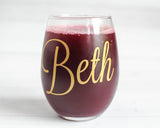 Personalized Stemless Wine Glass