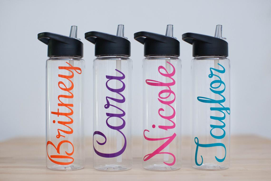 clear water bottles with logo